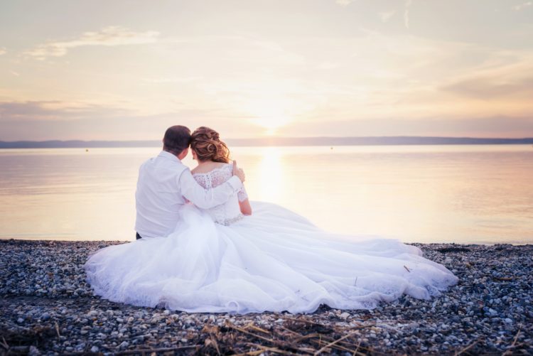 Beautiful wedding day couple